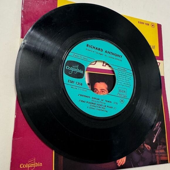 Richard Anthony Vinyl 45 RPM EP J'irai Twister Le Blues - Columbia 1358 M Rèduit - Picture 7 of 9